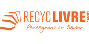 Logo de l'entreprise Recyclivre, partenaire de Fréquence Lire qui a accepté avec enthousiasme de fournir des lots pour récompenser chaque participant de la finale départementale des Petits Champions de la Lecture.